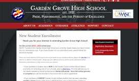 
							         New Student Enrollment - Garden Grove High School								  
							    