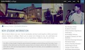 
							         New-Student Information | Goucher College								  
							    