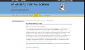 
							         New Student Registration - Hampstead Central School								  
							    