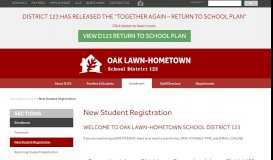 
							         New Student Registration - Oak Lawn - Hometown School District 123								  
							    