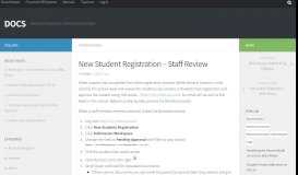 
							         New Student Registration – Staff Review – DOCS								  
							    