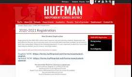 
							         New Student Registration – Student Registration ... - Huffman ISD								  
							    