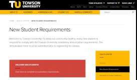 
							         New Student Requirements | Towson University								  
							    
