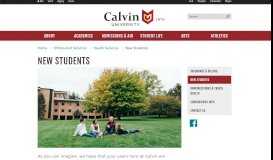 
							         New Students - Health services | Calvin College								  
							    