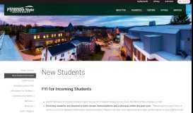 
							         New Students – Health Services - Campus at Plymouth State University								  
							    