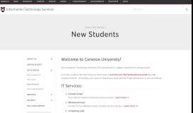 
							         New Students - Information Technology Services - Carleton University								  
							    
