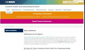 
							         New Students - Student Health and Counseling Services - UC Davis								  
							    