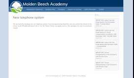 
							         New telephone system - Maiden Beech Academy								  
							    
