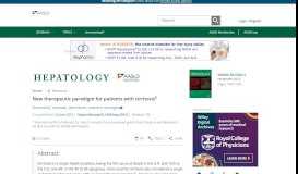 
							         New therapeutic paradigm for patients with cirrhosis - Tsochatzis ...								  
							    