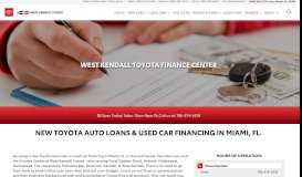 
							         New Toyota Auto Loans & Used Car Financing in Miami, FL, Serving ...								  
							    