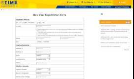 
							         New User Registration Form - Time								  
							    