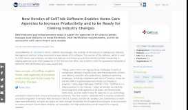 
							         New Version of CellTrak Software Enables Home ... - Business Wire								  
							    