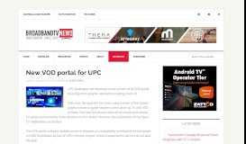 
							         New VOD portal for UPC								  
							    