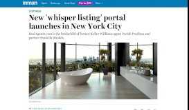 
							         New 'Whisper Listing' Portal Launches In New York City - Inman								  
							    