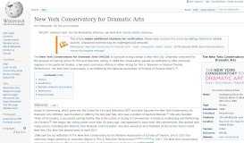 
							         New York Conservatory for Dramatic Arts - Wikipedia								  
							    