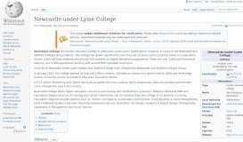 
							         Newcastle-under-Lyme College - Wikipedia								  
							    
