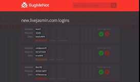 
							         new.livejasmin.com passwords - BugMeNot								  
							    