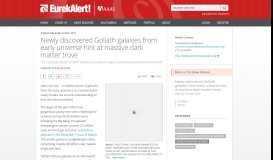 
							         Newly discovered Goliath galaxies from early universe hint at massive ...								  
							    