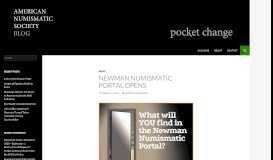 
							         Newman Numismatic Portal Opens | Pocket Change								  
							    