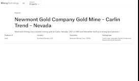 
							         Newmont Gold Company Gold Mine - Carlin Trend - Nevada - Mining ...								  
							    