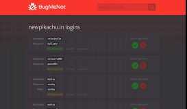 
							         newpikachu.in passwords - BugMeNot								  
							    