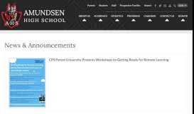 
							         News - Amundsen High School								  
							    