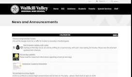 
							         News and Announcements - Wallkill Valley Regional High School								  
							    
