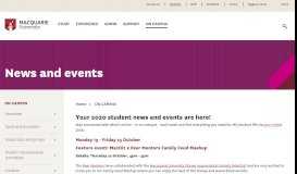 
							         News and events - Macquarie University - Student Portal								  
							    