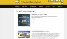 
							         News & Announcements - El Capitan Middle School - Central Unified ...								  
							    