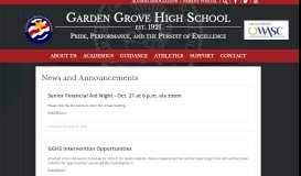
							         News & Announcements - Garden Grove High School								  
							    