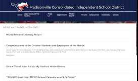 
							         News & Announcements - Madisonville CISD								  
							    