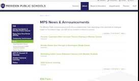 
							         News & Announcements | Meriden, CT Public Schools								  
							    