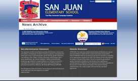 
							         News Archive - San Juan Elementary School								  
							    