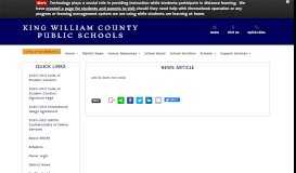 
							         News Article - King William County Public Schools								  
							    