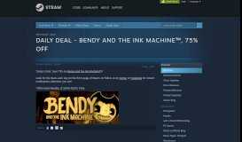 
							         News - Daily Deal - Bendy and the Ink Machine™, 75% Off - Steam								  
							    