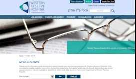 
							         News & Events - Western Reserve Hospital								  
							    