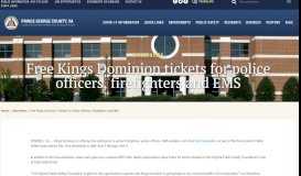 
							         News Free Kings Dominion tickets for police officers, firefighters and ...								  
							    