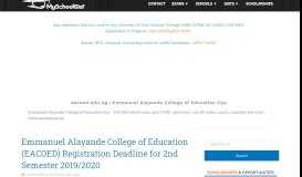 
							         News from Emmanuel Alayande College of Education Oyo | eacoed ...								  
							    