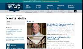 
							         News & Media | Wycliffe College								  
							    