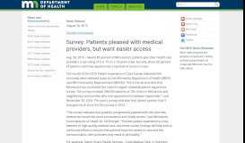 
							         News release: Survey: Patients pleased with medical providers, but ...								  
							    