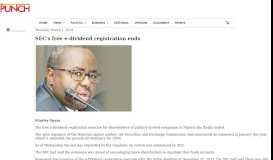 
							         News -- SEC's free e-dividend registration ends - ODILI.NET								  
							    