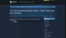 
							         News - The Valve Merchandise Store - New Items and Big Savings!								  
							    