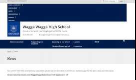 
							         News - Wagga Wagga High School								  
							    
