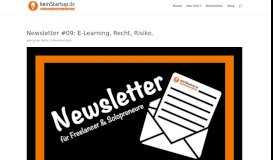 
							         Newsletter #09: E-Learning, Recht, Risiko. - keinStartup.de								  
							    