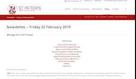 
							         Newsletter – Friday 22 February 2019 – St Peter's Primary School ...								  
							    