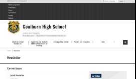 
							         Newsletter - Goulburn High School								  
							    