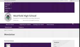 
							         Newsletter - Muirfield High School								  
							    