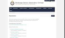 
							         Newsletter | Wodonga Senior Secondary College								  
							    