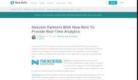 
							         Nexcess & New Relic Partner to Offer Real-Time Analytics								  
							    
