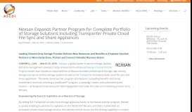 
							         Nexsan Expands Partner Program for Complete Portfolio of Storage ...								  
							    